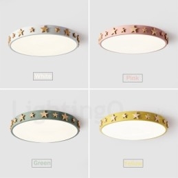 Lampada da soffitto circolare in legno multicolore ultra sottile dimmerabile con paralume in acrilico Lampada da soffitto in stile nordico