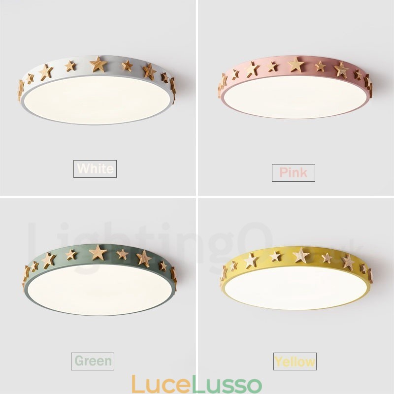 Lampada da soffitto circolare in legno multicolore ultra sottile dimmerabile con paralume in acrilico Lampada da soffitto in stile nordico
