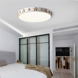 Lampada da soffitto circolare in legno multicolore ultra sottile dimmerabile con paralume in acrilico Lampada da soffitto in stile nordico