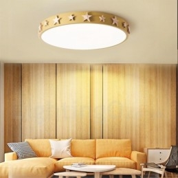 Lampada da soffitto circolare in legno multicolore ultra sottile dimmerabile con paralume in acrilico Lampada da soffitto in stile nordico