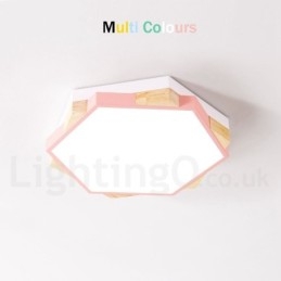 Lampada da soffitto esagonale in legno multicolore dimmerabile con paralume in acrilico Lampada da soffitto in stile nordico
