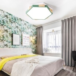 Lampada da soffitto esagonale in legno multicolore dimmerabile con paralume in acrilico Lampada da soffitto in stile nordico