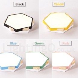 Lampada da soffitto esagonale in legno multicolore dimmerabile con paralume in acrilico Lampada da soffitto in stile nordico