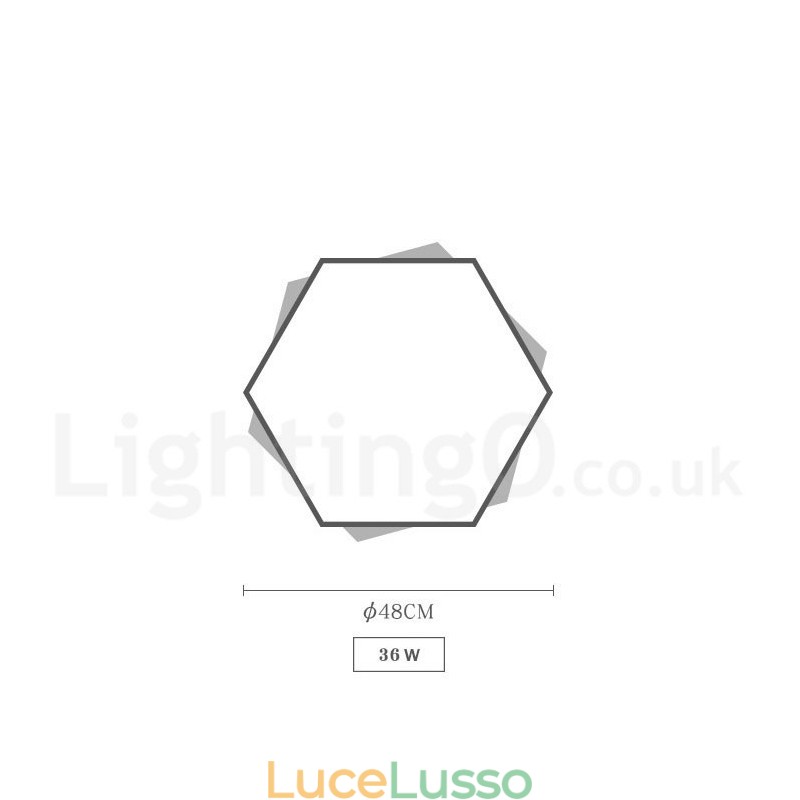 Lampada da soffitto esagonale in legno multicolore dimmerabile con paralume in acrilico Lampada da soffitto in stile nordico