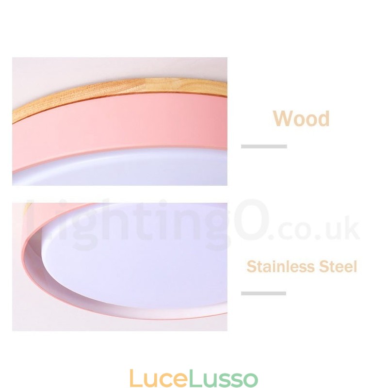 Lampada da soffitto circolare in legno multicolore dimmerabile con paralume in acrilico Lampada da soffitto in stile nordico