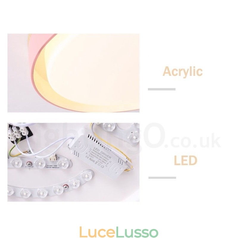 Lampada da soffitto circolare in legno multicolore dimmerabile con paralume in acrilico Lampada da soffitto in stile nordico
