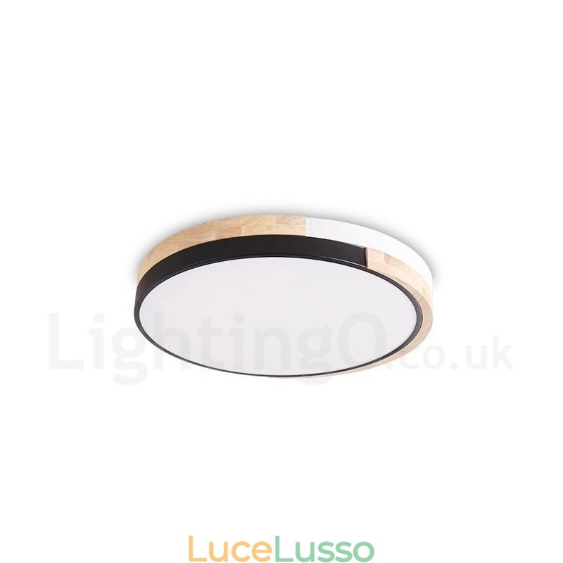 Lampada da soffitto rotonda in legno multicolore dimmerabile con paralume in acrilico Lampada da soffitto in stile nordico