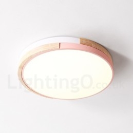 Lampada da soffitto rotonda in legno multicolore dimmerabile con paralume in acrilico Lampada da soffitto in stile nordico