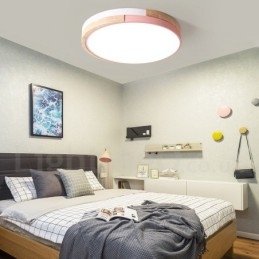 Lampada da soffitto rotonda in legno multicolore dimmerabile con paralume in acrilico Lampada da soffitto in stile nordico