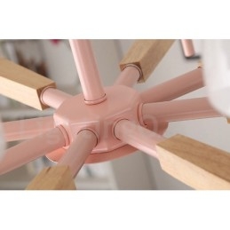 Lampadario a sospensione in legno macaron multicolore con 6 luci e 8 luci, paralumi in vetro, stile nordico