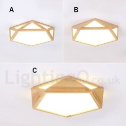 Lampada da soffitto in legno dimmerabile multi stile con paralume in acrilico Lampada da soffitto in stile nordico