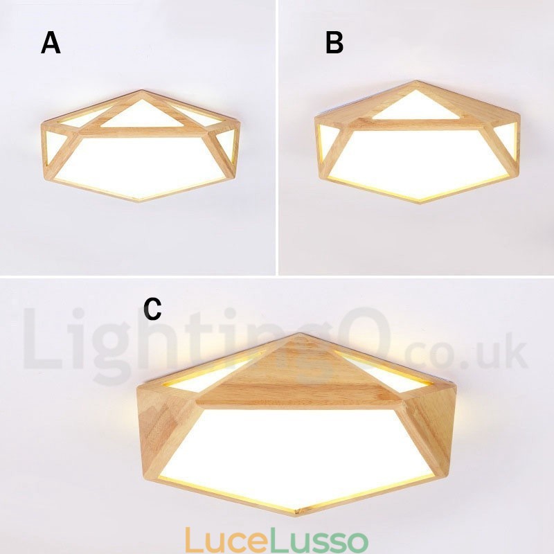 Lampada da soffitto in legno dimmerabile multi stile con paralume in acrilico Lampada da soffitto in stile nordico