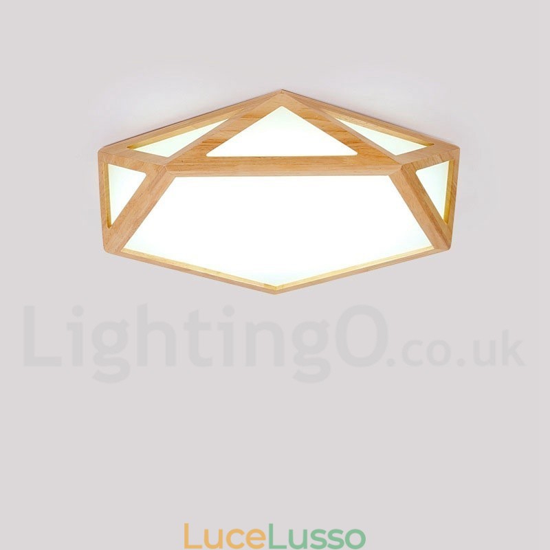 Lampada da soffitto in legno dimmerabile multi stile con paralume in acrilico Lampada da soffitto in stile nordico