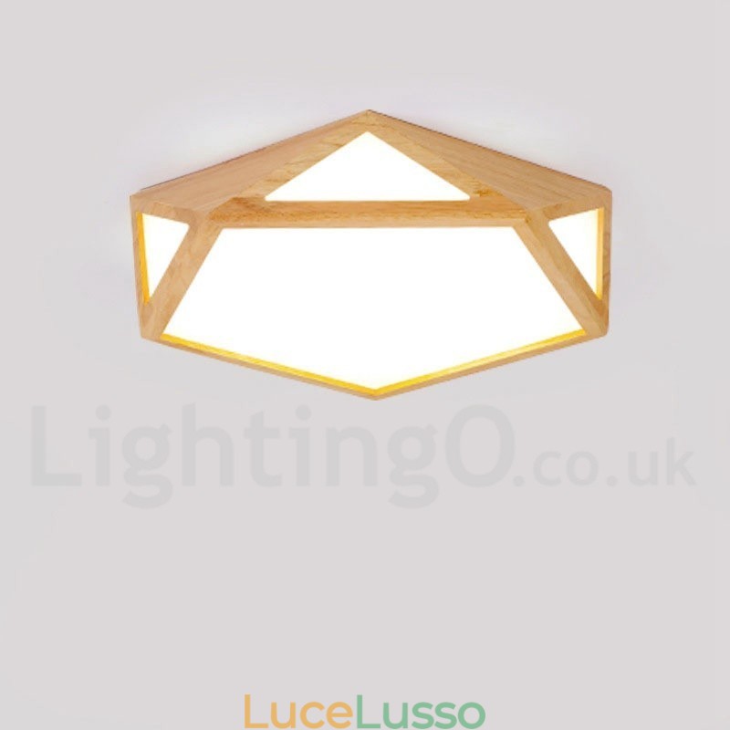 Lampada da soffitto in legno dimmerabile multi stile con paralume in acrilico Lampada da soffitto in stile nordico