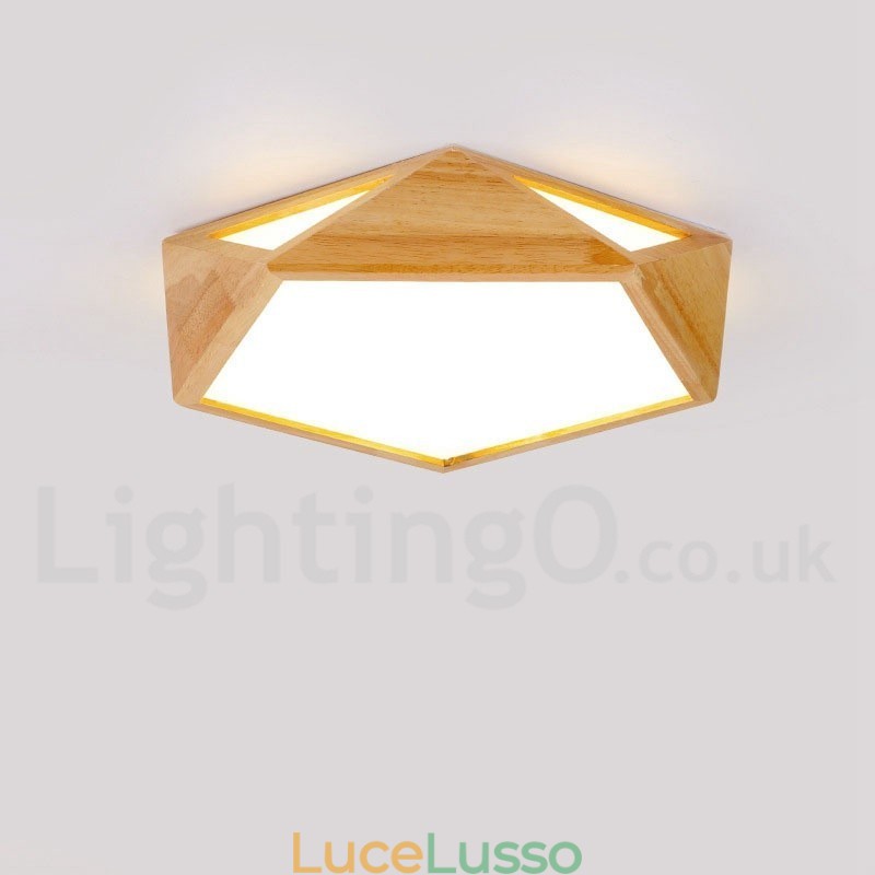 Lampada da soffitto in legno dimmerabile multi stile con paralume in acrilico Lampada da soffitto in stile nordico