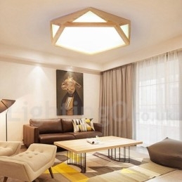 Lampada da soffitto in legno dimmerabile multi stile con paralume in acrilico Lampada da soffitto in stile nordico