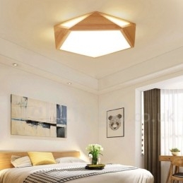 Lampada da soffitto in legno dimmerabile multi stile con paralume in acrilico Lampada da soffitto in stile nordico
