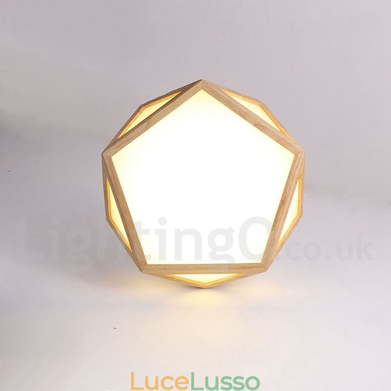 Lampada da soffitto in legno dimmerabile multi stile con paralume in acrilico Lampada da soffitto in stile nordico