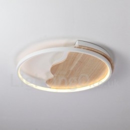 Lampada da soffitto rotonda in legno bianco dimmerabile con nuvola, lampada da soffitto ultrasottile, utilizzabile anche come applique