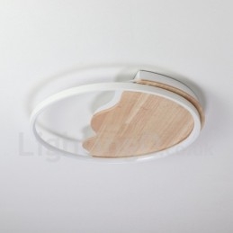 Lampada da soffitto rotonda in legno bianco dimmerabile con nuvola, lampada da soffitto ultrasottile, utilizzabile anche come applique