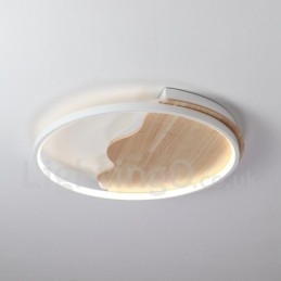 Lampada da soffitto rotonda in legno bianco dimmerabile con nuvola, lampada da soffitto ultrasottile, utilizzabile anche come applique