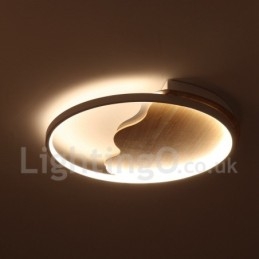 Lampada da soffitto rotonda in legno bianco dimmerabile con nuvola, lampada da soffitto ultrasottile, utilizzabile anche come applique