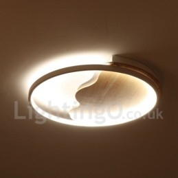 Lampada da soffitto rotonda in legno bianco dimmerabile con nuvola, lampada da soffitto ultrasottile, utilizzabile anche come applique