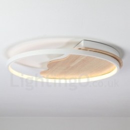 Lampada da soffitto rotonda in legno bianco dimmerabile con nuvola, lampada da soffitto ultrasottile, utilizzabile anche come applique