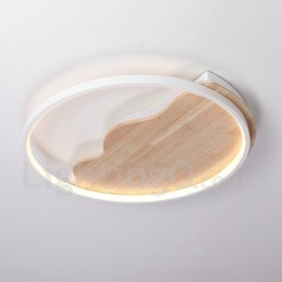 Lampada da soffitto rotonda in legno bianco dimmerabile con nuvola, lampada da soffitto ultrasottile, utilizzabile anche come applique