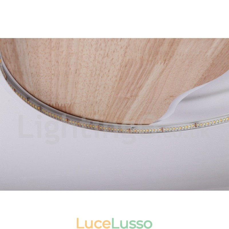 Lampada da soffitto rotonda in legno bianco dimmerabile con nuvola, lampada da soffitto ultrasottile, utilizzabile anche come applique