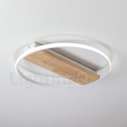 Lampada da soffitto rotonda in legno bianco dimmerabile, lampada da soffitto ultrasottile, utilizzabile anche come applique