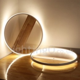 Lampada da soffitto rotonda in legno bianco dimmerabile, lampada da soffitto ultrasottile, utilizzabile anche come applique