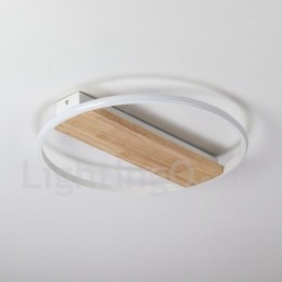 Lampada da soffitto rotonda in legno bianco dimmerabile, lampada da soffitto ultrasottile, utilizzabile anche come applique