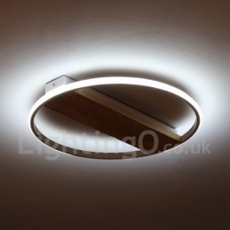 Lampada da soffitto rotonda in legno bianco dimmerabile, lampada da soffitto ultrasottile, utilizzabile anche come applique
