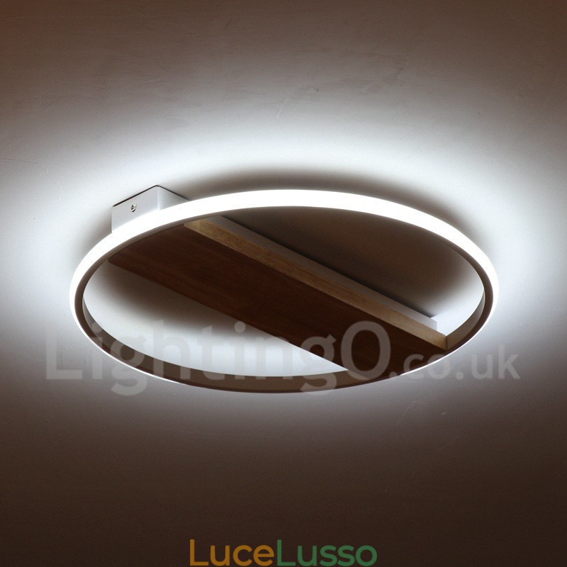 Lampada da soffitto rotonda in legno bianco dimmerabile, lampada da soffitto ultrasottile, utilizzabile anche come applique