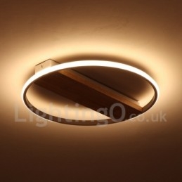 Lampada da soffitto rotonda in legno bianco dimmerabile, lampada da soffitto ultrasottile, utilizzabile anche come applique
