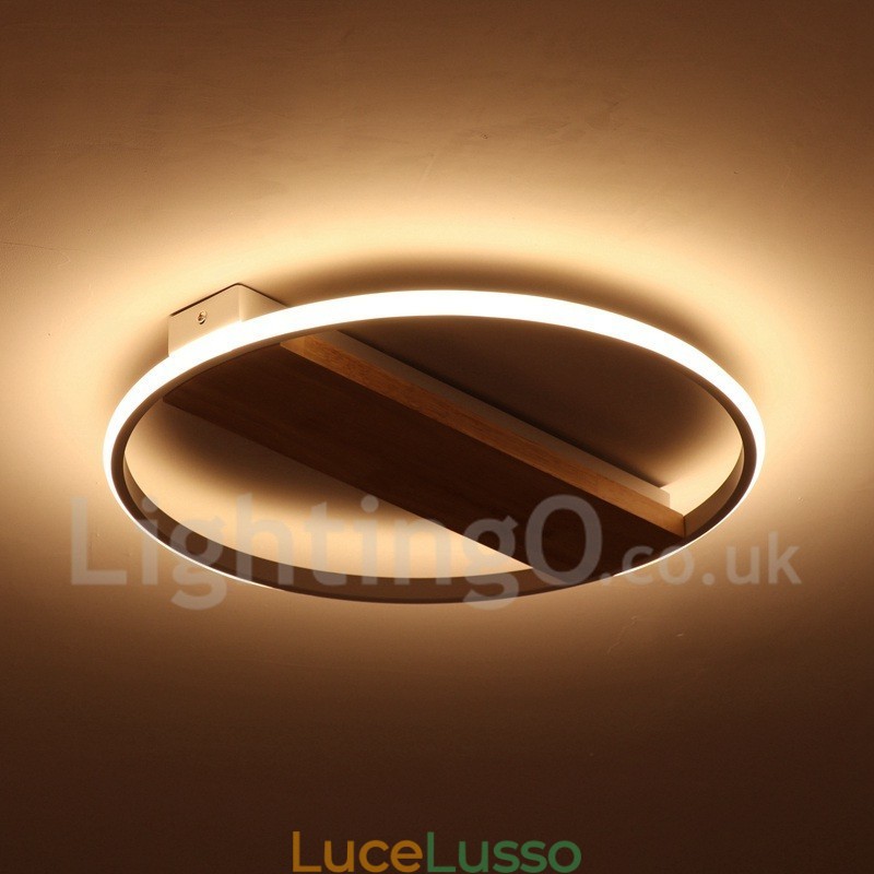 Lampada da soffitto rotonda in legno bianco dimmerabile, lampada da soffitto ultrasottile, utilizzabile anche come applique