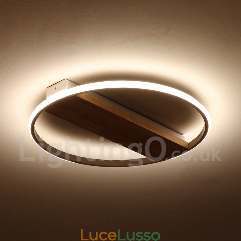 Lampada da soffitto rotonda in legno bianco dimmerabile, lampada da soffitto ultrasottile, utilizzabile anche come applique