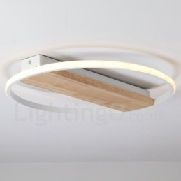 Lampada da soffitto rotonda in legno bianco dimmerabile, lampada da soffitto ultrasottile, utilizzabile anche come applique