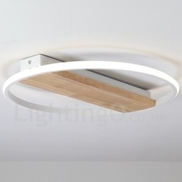 Lampada da soffitto rotonda in legno bianco dimmerabile, lampada da soffitto ultrasottile, utilizzabile anche come applique