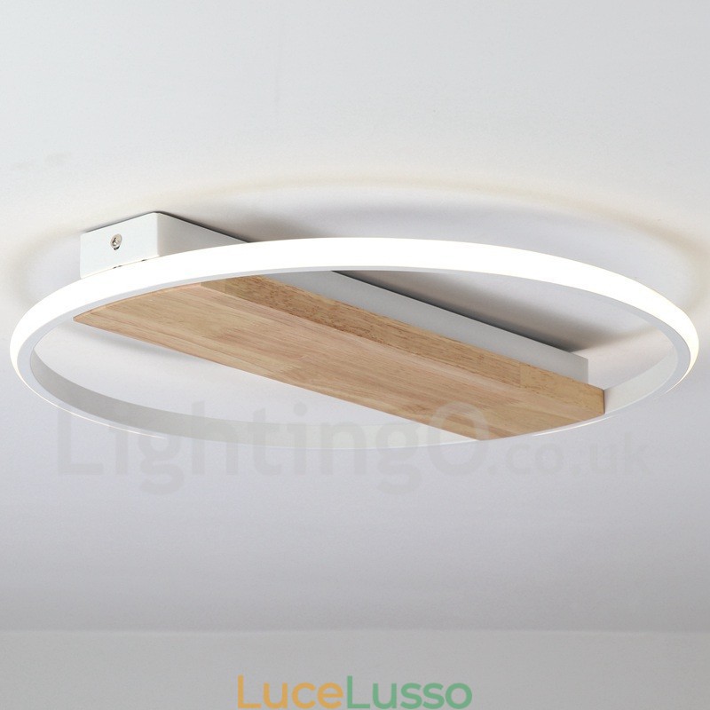 Lampada da soffitto rotonda in legno bianco dimmerabile, lampada da soffitto ultrasottile, utilizzabile anche come applique