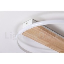 Lampada da soffitto rotonda in legno bianco dimmerabile, lampada da soffitto ultrasottile, utilizzabile anche come applique
