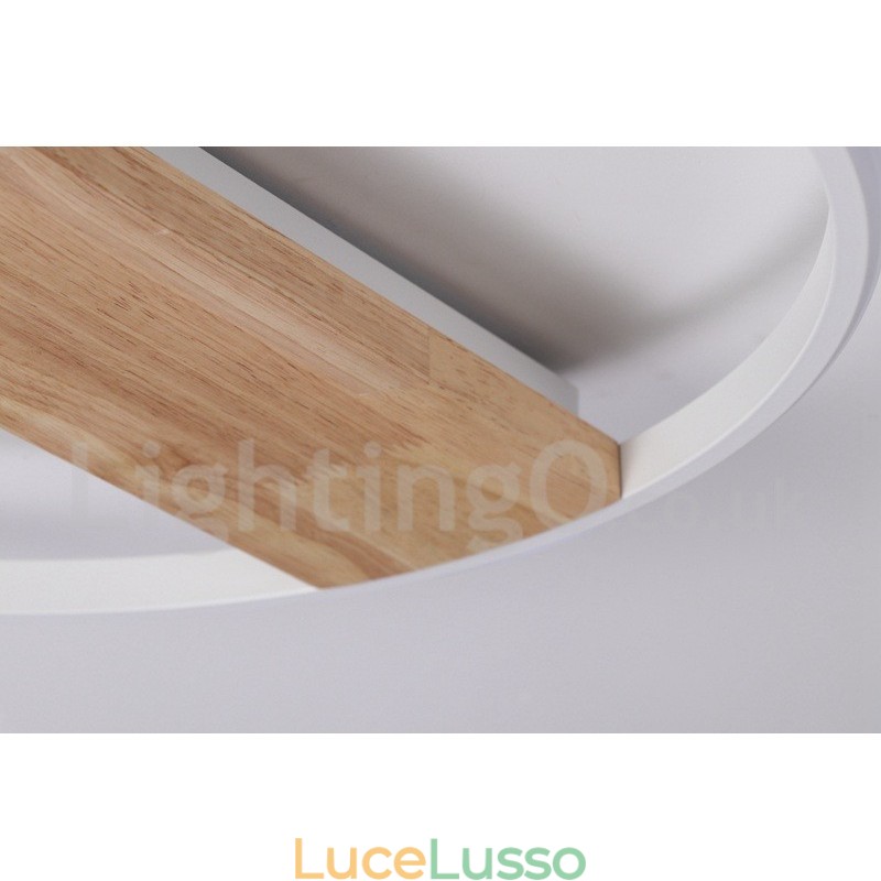 Lampada da soffitto rotonda in legno bianco dimmerabile, lampada da soffitto ultrasottile, utilizzabile anche come applique