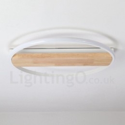 Lampada da soffitto rotonda in legno bianco dimmerabile, lampada da soffitto ultrasottile, utilizzabile anche come applique