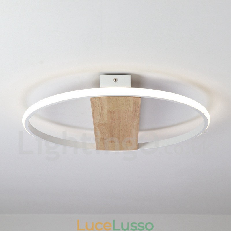 Lampada da soffitto rotonda in legno bianco dimmerabile, lampada da soffitto ultrasottile, utilizzabile anche come applique