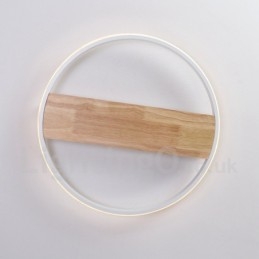Lampada da soffitto rotonda in legno bianco dimmerabile, lampada da soffitto ultrasottile, utilizzabile anche come applique