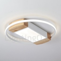 Lampada da soffitto rotonda in legno bianco dimmerabile, lampada da soffitto ultrasottile, utilizzabile anche come applique