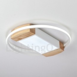 Lampada da soffitto rotonda in legno bianco dimmerabile, lampada da soffitto ultrasottile, utilizzabile anche come applique