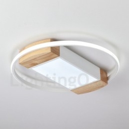 Lampada da soffitto rotonda in legno bianco dimmerabile, lampada da soffitto ultrasottile, utilizzabile anche come applique