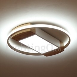 Lampada da soffitto rotonda in legno bianco dimmerabile, lampada da soffitto ultrasottile, utilizzabile anche come applique